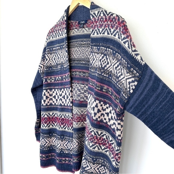 Chaps open cardigan, oversized fit  with dolman cut sleeves, cotton blend - Picture 2 of 10